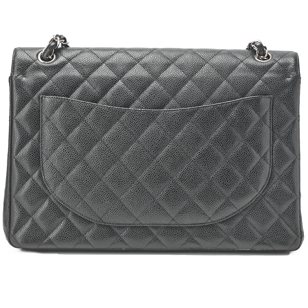 CHANEL Deca Matelasse Double Flap Shoulder Bag Caviar Skin Black (Silver Fittings) Women's Bag Shoulder Bag Women's [Used] [SS] - Vintage La Charme