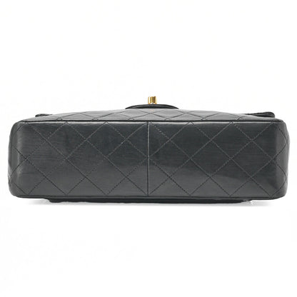 CHANEL Shoulder Bag, Matelasse Double Flap, Lambskin, Black, Gold-Tone Hardware, Pre-Owned - Vintage La Charme