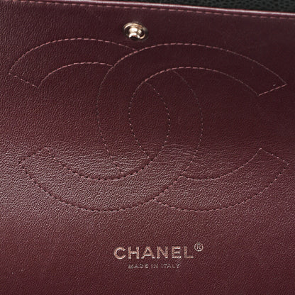 CHANEL Shoulder Bag, Deca Matelasse Double Flap, Caviar Skin, Black, Silver-Tone Hardware, Pre-Owned - Vintage La Charme