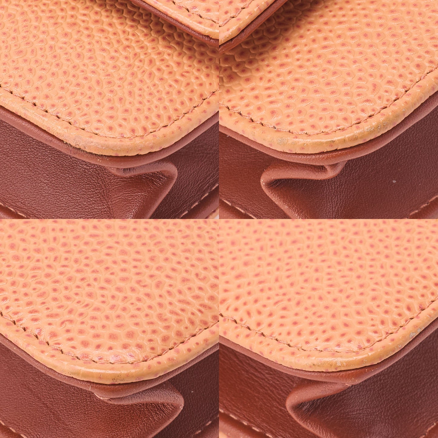 CHANEL Shoulder Bag Chain Wallet Caviar Skin Salmon Orange Silver-Tone Hardware Pre-Owned - Vintage La Charme