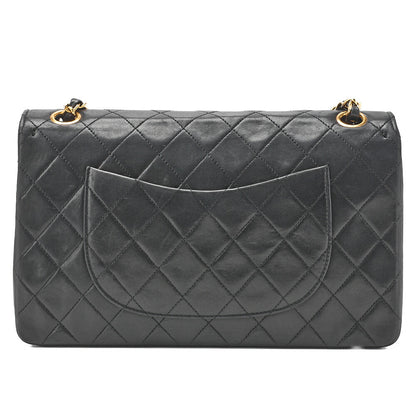 CHANEL Shoulder Bag, Matelasse, Turn Lock, Lambskin, Black, Gold-Tone Hardware, Pre-Owned - Vintage La Charme