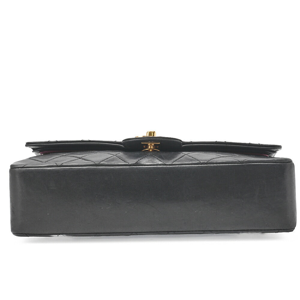CHANEL Shoulder Bag, Matelasse, Turn Lock, Lambskin, Black, Gold-Tone Hardware, Pre-Owned - Vintage La Charme