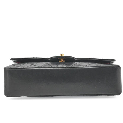 CHANEL Shoulder Bag, Matelasse, Turn Lock, Lambskin, Black, Gold-Tone Hardware, Pre-Owned - Vintage La Charme