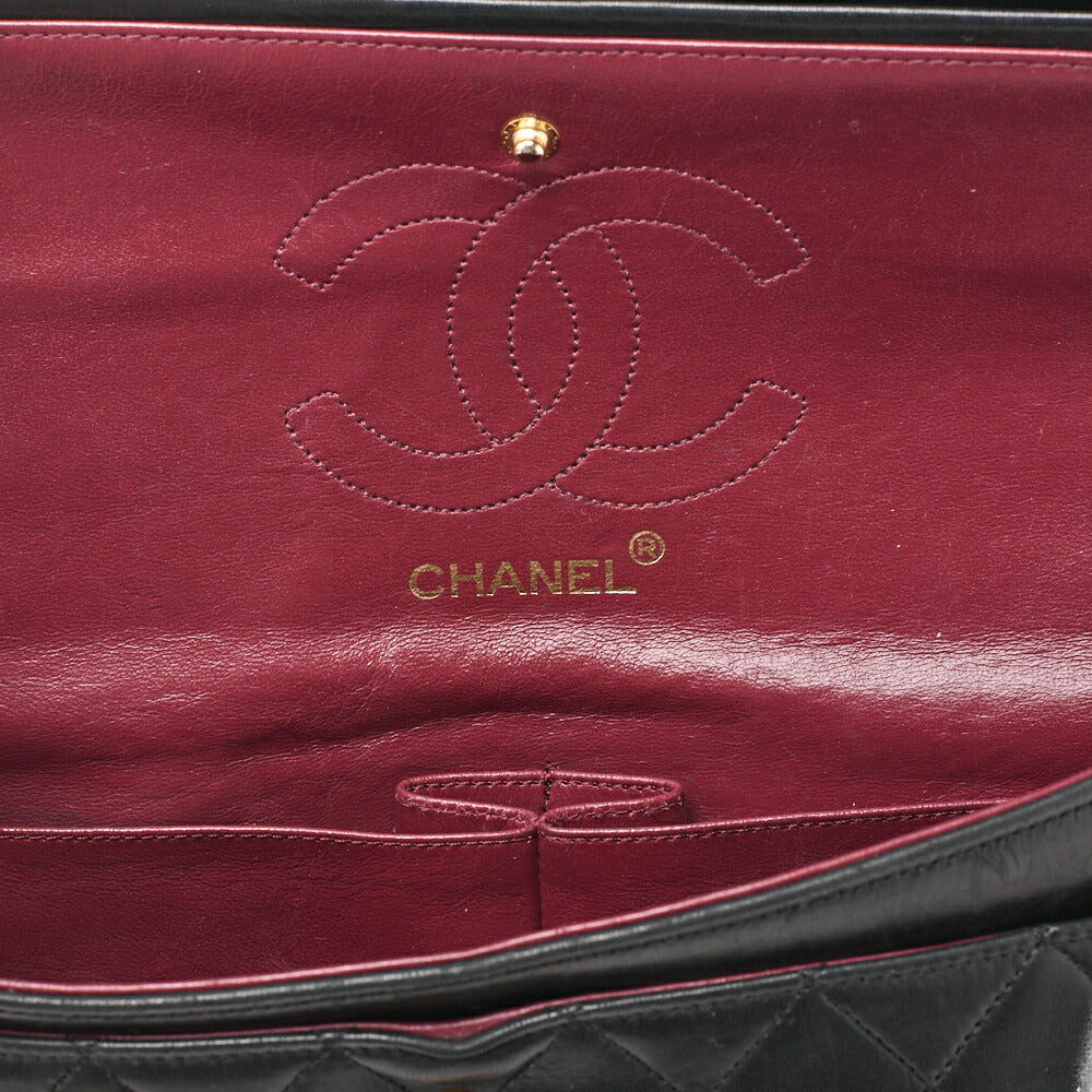CHANEL Shoulder Bag, Matelasse, Turn Lock, Lambskin, Black, Gold-Tone Hardware, Pre-Owned - Vintage La Charme