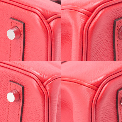HERMES Birkin 30 Tote Bag, Vaux Epson, Rouge Casaque, Silver-Tone Hardware, Pre-Owned - Vintage La Charme