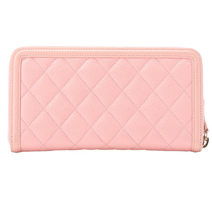 CHANEL Long Wallet, Matelasse CC Filigree, Caviar Skin, Pink, Gold-Tone Hardware, Pre-Owned - Vintage La Charme