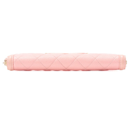 CHANEL Long Wallet, Matelasse CC Filigree, Caviar Skin, Pink, Gold-Tone Hardware, Pre-Owned - Vintage La Charme