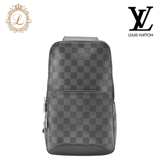 Louis Vuitton Shoulder Bag, Damier Infini, Black Noir, Silver-Tone Hardware, Pre-Owned - Vintage La Charme