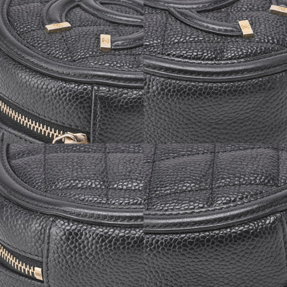 CHANEL Mini Shoulder Bag Matelasse Coco Mark CC Filigree Caviar Skin Black Gold-Tone Hardware Pre-Owned - Vintage La Charme