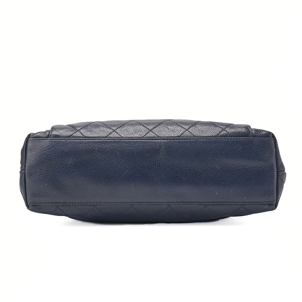 CHANEL Shoulder Bag, Matelasse, Caviar Skin, Navy, Silver-Tone Hardware, Pre-Owned - Vintage La Charme