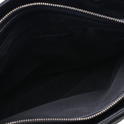 CHANEL Shoulder Bag, Matelasse, Caviar Skin, Navy, Silver-Tone Hardware, Pre-Owned - Vintage La Charme