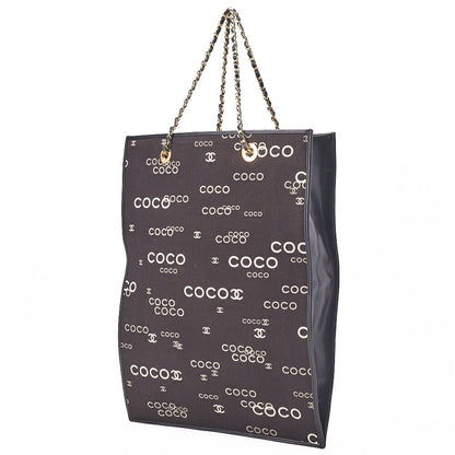 CHANEL Handbag Coco Pattern Cotton Black Gold-Tone Hardware Pre-Owned - Vintage La Charme