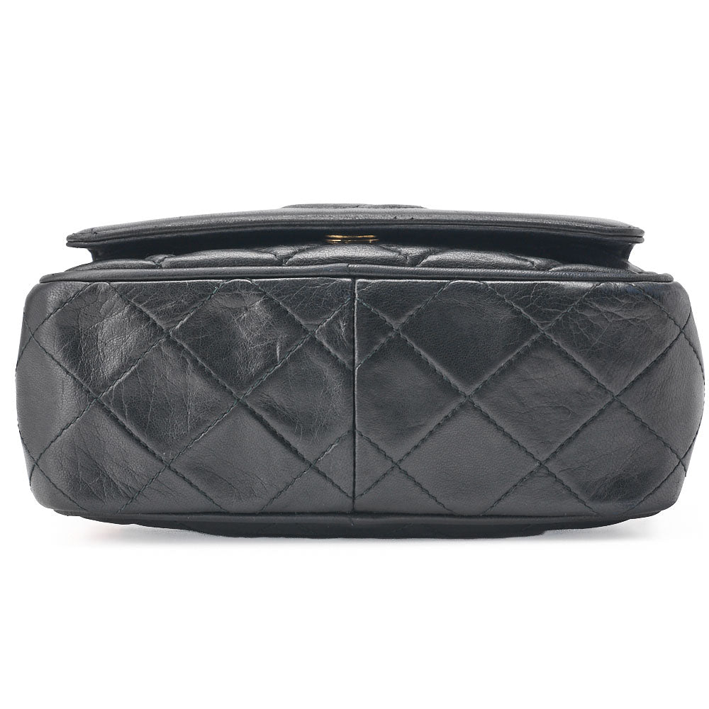 CHANEL Shoulder Bag Matelasse Coco Mark With Fringe Bijou Chain Lambskin Black Gold-Tone Hardware Pre-Owned - Vintage La Charme