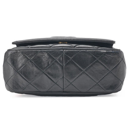 CHANEL Shoulder Bag Matelasse Coco Mark With Fringe Bijou Chain Lambskin Black Gold-Tone Hardware Pre-Owned - Vintage La Charme