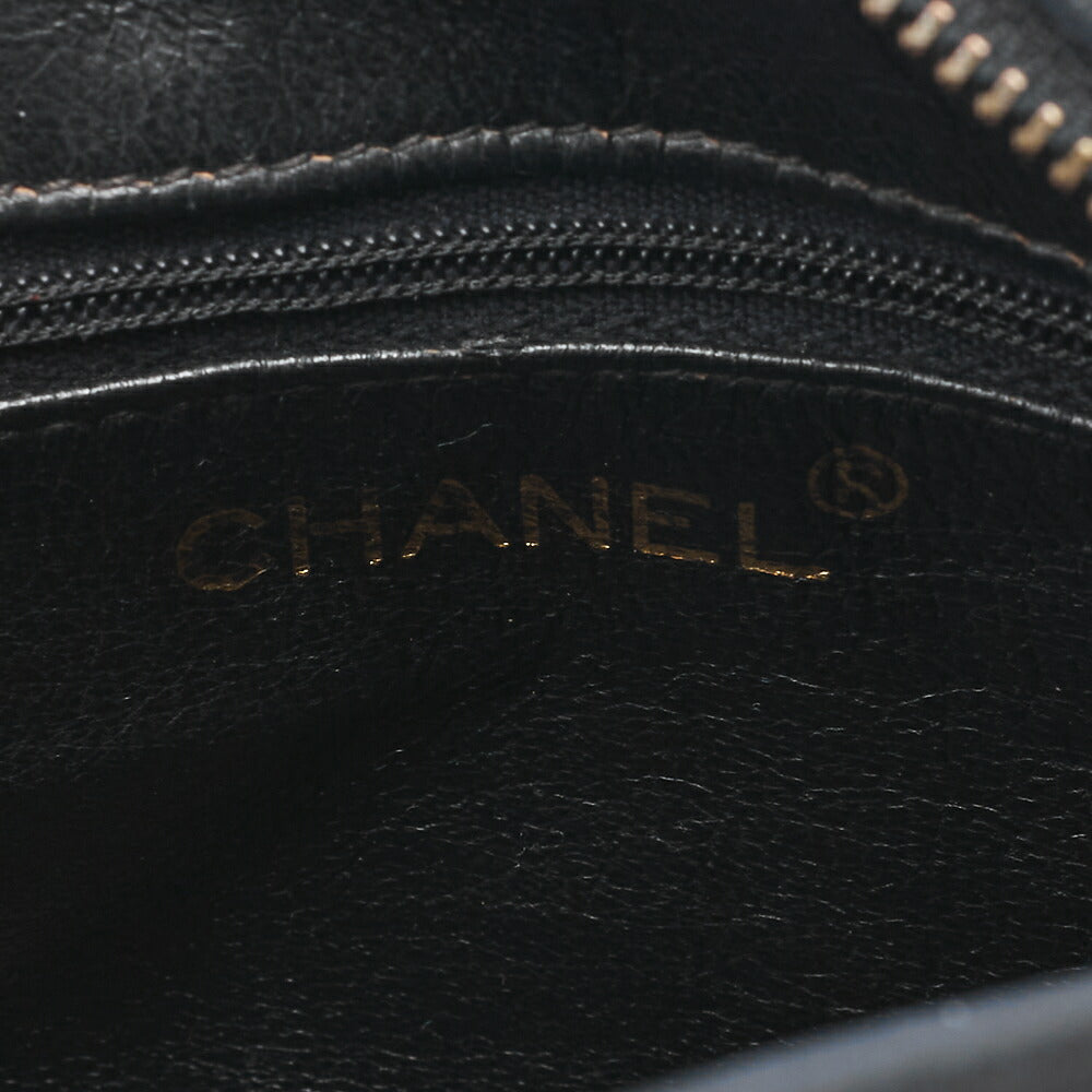 CHANEL Shoulder Bag Matelasse Coco Mark With Fringe Bijou Chain Lambskin Black Gold-Tone Hardware Pre-Owned - Vintage La Charme