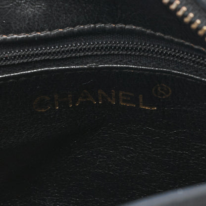 CHANEL Shoulder Bag Matelasse Coco Mark With Fringe Bijou Chain Lambskin Black Gold-Tone Hardware Pre-Owned - Vintage La Charme