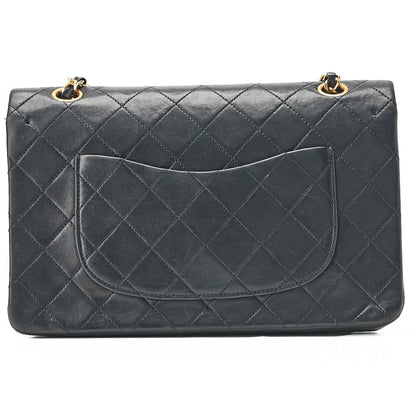 CHANEL Shoulder Bag Matelasse Double Flap Lambskin Black Gold-Tone Hardware Pre-Owned - Vintage La Charme
