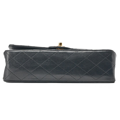 CHANEL Shoulder Bag Matelasse Double Flap Lambskin Black Gold-Tone Hardware Pre-Owned - Vintage La Charme