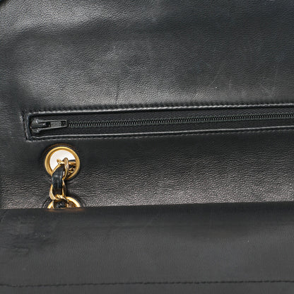 CHANEL Shoulder Bag Matelasse Double Flap Lambskin Black Gold-Tone Hardware Pre-Owned - Vintage La Charme