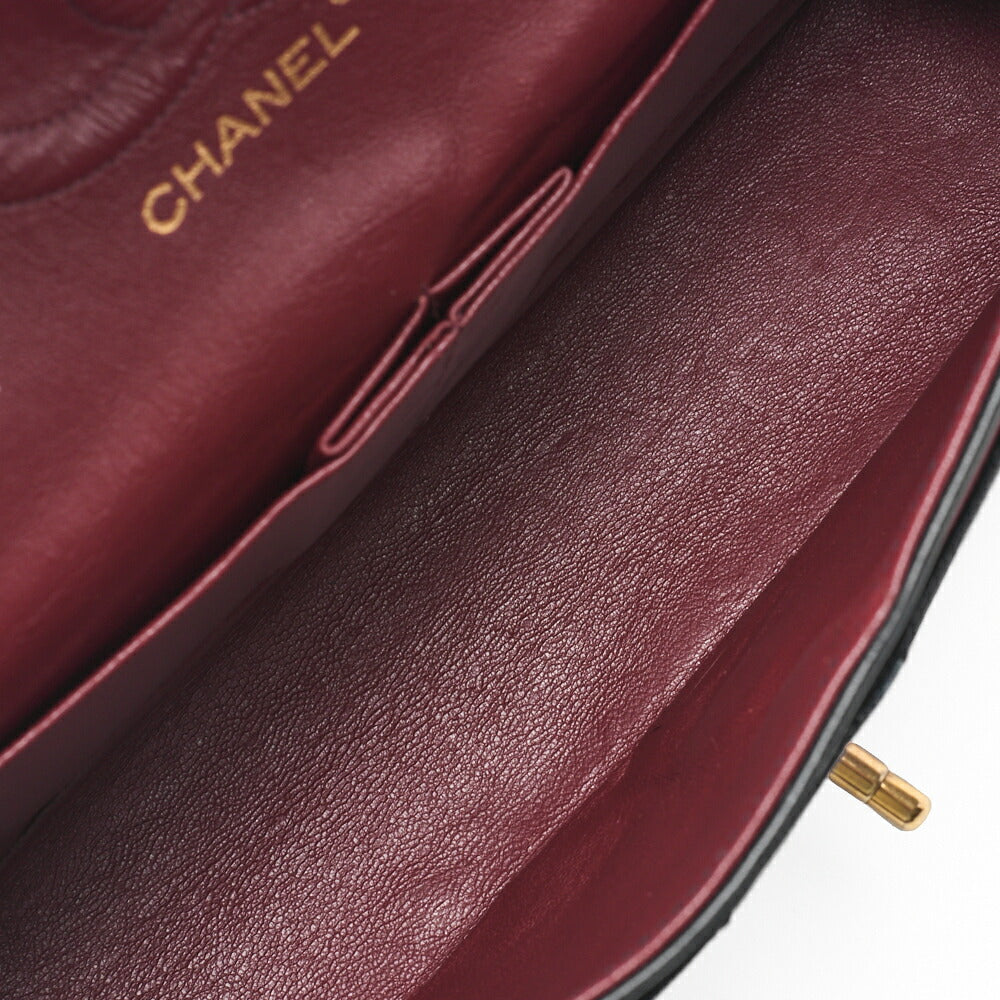 CHANEL Shoulder Bag Matelasse Double Flap Lambskin Black Gold-Tone Hardware Pre-Owned - Vintage La Charme