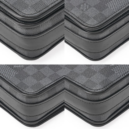 Louis Vuitton Shoulder Bag, Damier Grafitte, Black, Silver-Tone Hardware, Pre-Owned - Vintage La Charme