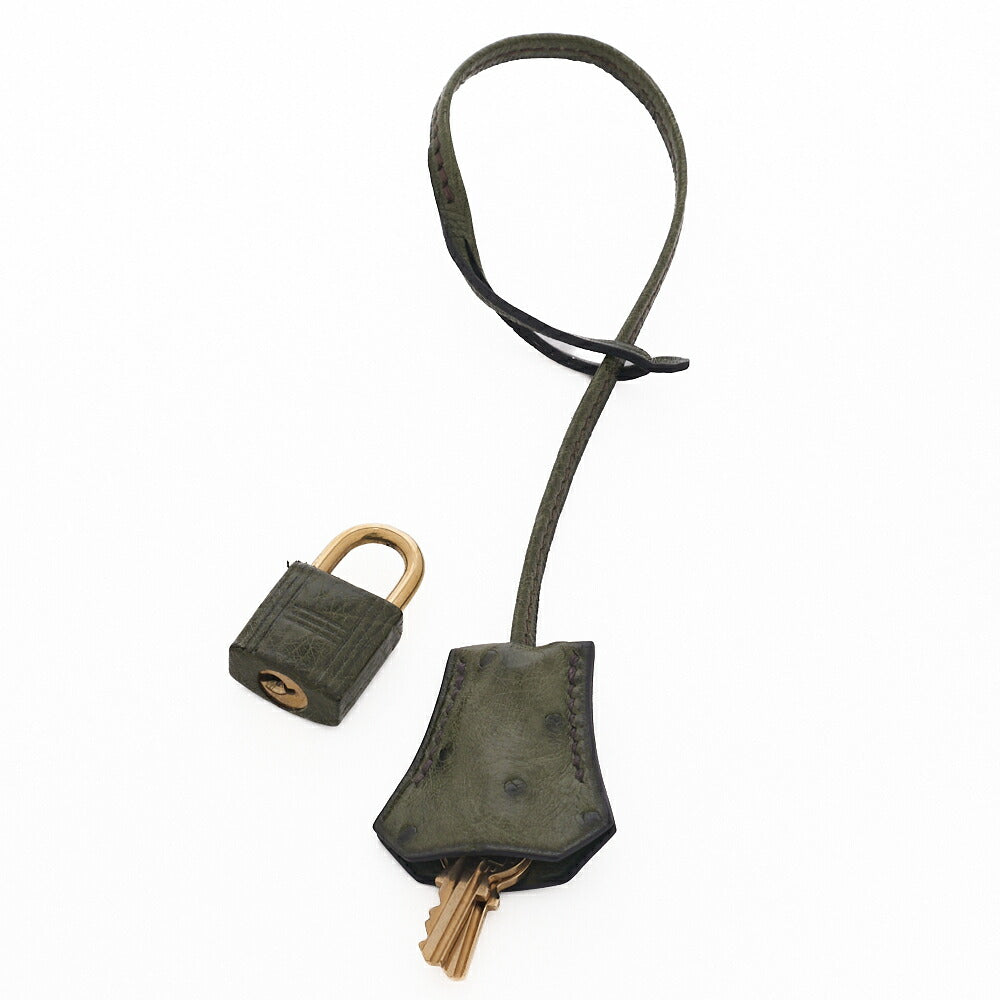 HERMES Birkin 35 Handbag Ostrich Riken Lichen Gold-Tone Hardware Pre-Owned - Vintage La Charme