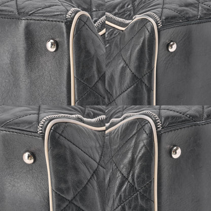 CHANEL Shoulder Bag Tote Bag Matelasse 2.55 Lock Chain Lambskin Black Silver-Tone Hardware Pre-Owned - Vintage La Charme