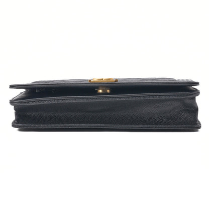 CHANEL Boy Chanel Matelasse Chain Wallet Caviar Skin Black Gold-Tone Hardware Pre-Owned - Vintage La Charme
