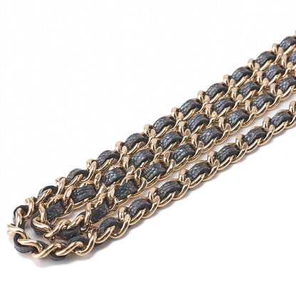 CHANEL Chain Wallet Matelasse Caviar Leather Sparkle Black Gold-Tone Hardware Pre-Owned - Vintage La Charme