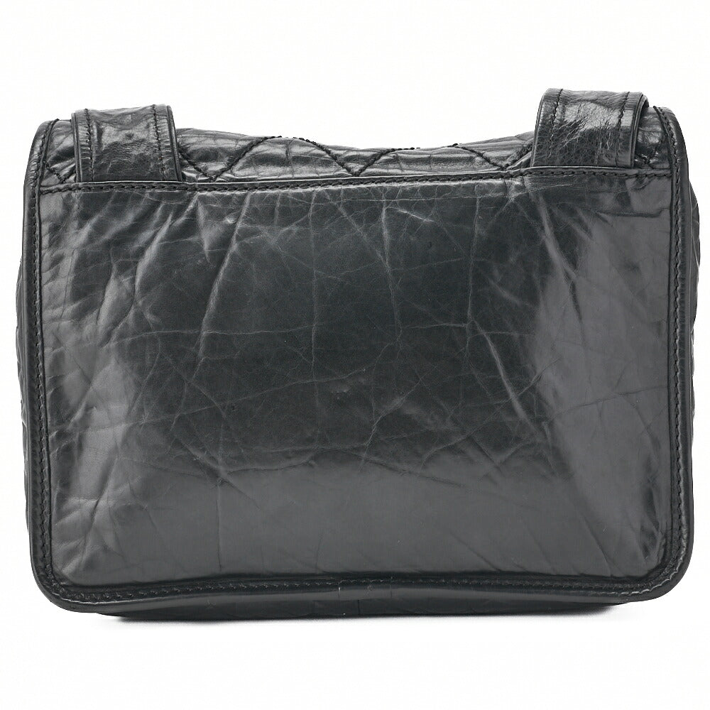 CHANEL Shoulder Bag Matelasse Calfskin Black Silver-Tone Hardware Pre-Owned - Vintage La Charme