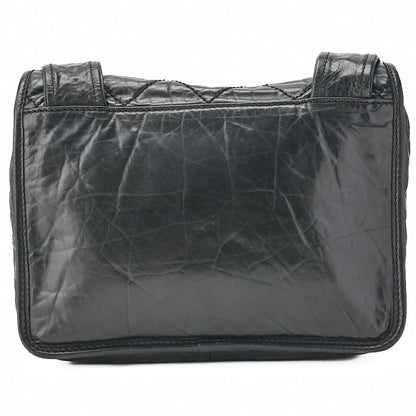 CHANEL Shoulder Bag Matelasse Calfskin Black Silver-Tone Hardware Pre-Owned - Vintage La Charme