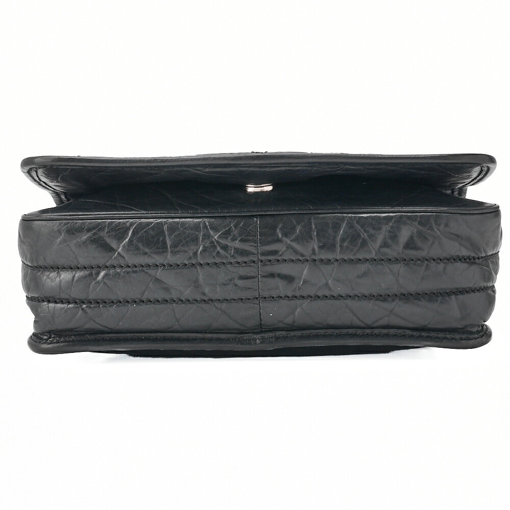 CHANEL Shoulder Bag Matelasse Calfskin Black Silver-Tone Hardware Pre-Owned - Vintage La Charme