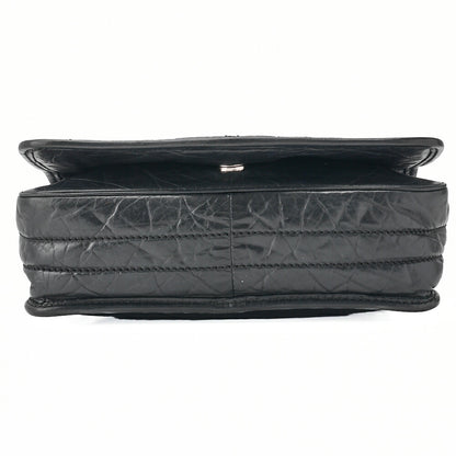 CHANEL Shoulder Bag Matelasse Calfskin Black Silver-Tone Hardware Pre-Owned - Vintage La Charme