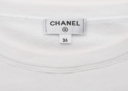CHANEL T-Shirt, Short Sleeve, Cut-and-Sew, Cotton, White, Pre-Owned - Vintage La Charme
