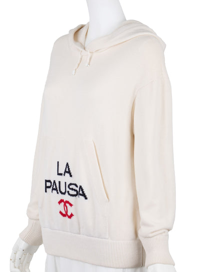 CHANEL Hoodie, Cashmere, Ivory, Gold-Tone Hardware, Pre-Owned - Vintage La Charme