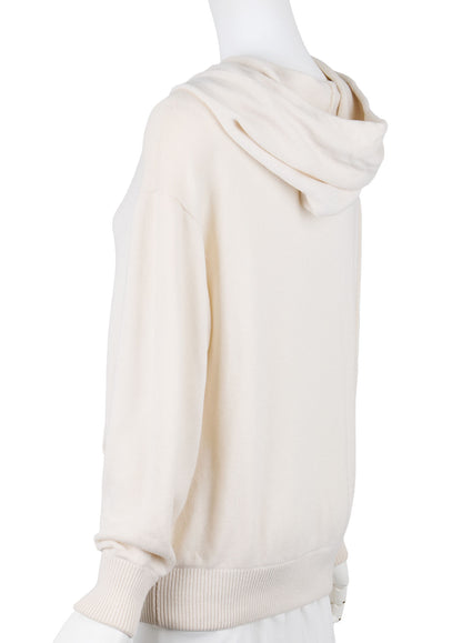CHANEL Hoodie, Cashmere, Ivory, Gold-Tone Hardware, Pre-Owned - Vintage La Charme