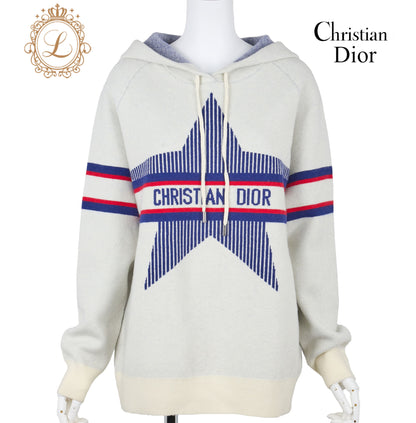 Dior Hoodie Sweater Long Sleeve Knit Wool Cashmere Multicolor Gold-Tone Hardware Pre-Owned - Vintage La Charme