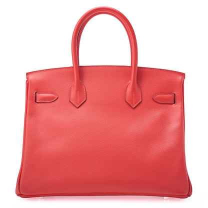 HERMES Birkin 30 Tote Bag Vaux Epson Rose Jaipur Silver-Tone Hardware Pre-Owned - Vintage La Charme