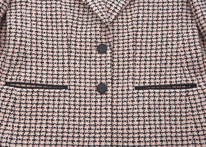 CHANEL Tweed Jacket, Coco Button Corsage, Cotton, Pink, Gold-Tone Hardware, Pre-Owned - Vintage La Charme