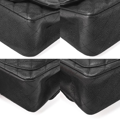 CHANEL Shoulder Bag Mini Matelasse Caviar Skin Black Silver-Tone Hardware Pre-Owned - Vintage La Charme