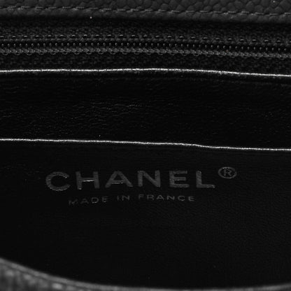 CHANEL Shoulder Bag Mini Matelasse Caviar Skin Black Silver-Tone Hardware Pre-Owned - Vintage La Charme