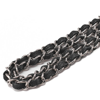 CHANEL Shoulder Bag Mini Matelasse Caviar Skin Black Silver-Tone Hardware Pre-Owned - Vintage La Charme