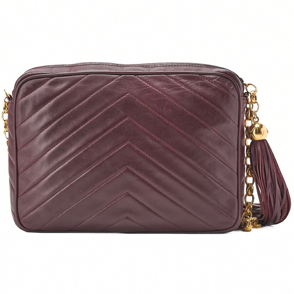 CHANEL Shoulder Bag, V-Stitch Coco Mark, Bijou Chain, Lambskin, Bolt, Gold-Tone Hardware, Pre-Owned - Vintage La Charme