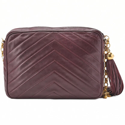 CHANEL Shoulder Bag, V-Stitch Coco Mark, Bijou Chain, Lambskin, Bolt, Gold-Tone Hardware, Pre-Owned - Vintage La Charme