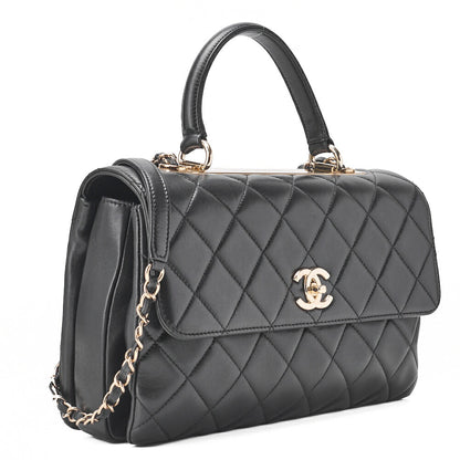 CHANEL Shoulder Bag, Matelasse, 2WAY, Lambskin, Black, Gold-Tone Hardware, Pre-Owned - Vintage La Charme