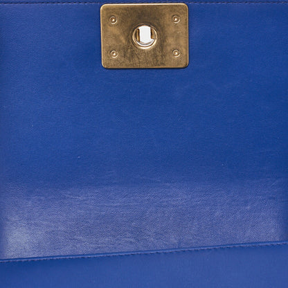 CHANEL Boy Chanel Matelasse Chain Shoulder Bag Lambskin Python Blue Gold-Tone Hardware Pre-Owned - Vintage La Charme