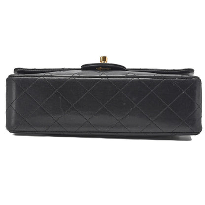CHANEL Shoulder Bag Matelasse Double Flap Lambskin Black Gold-Tone Hardware Pre-Owned - Vintage La Charme