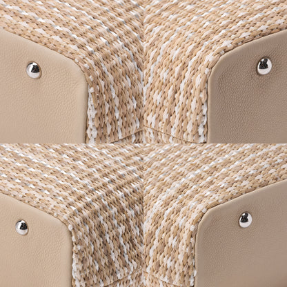 CHANEL Shoulder Bag, Matelasse, 2WAY, Raffia, Beige, Silver-Tone Hardware, Pre-Owned - Vintage La Charme