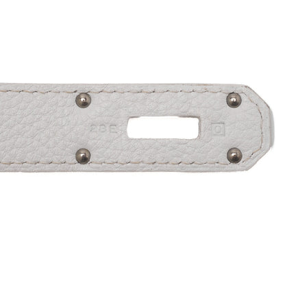 HERMES Gypsiere 34 Shoulder Bag, Tryon Clemence, White, Silver-Tone Hardware, Pre-Owned - Vintage La Charme