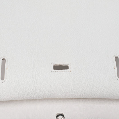HERMES Gypsiere 34 Shoulder Bag, Tryon Clemence, White, Silver-Tone Hardware, Pre-Owned - Vintage La Charme